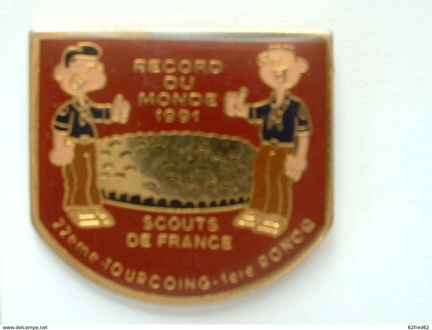 PIN'S SCOUTS DE FRANCE - RECORD DU MONDE 91 - 22éme TOURCOING - 1ere RONCQ  - SCOUT - Associazioni