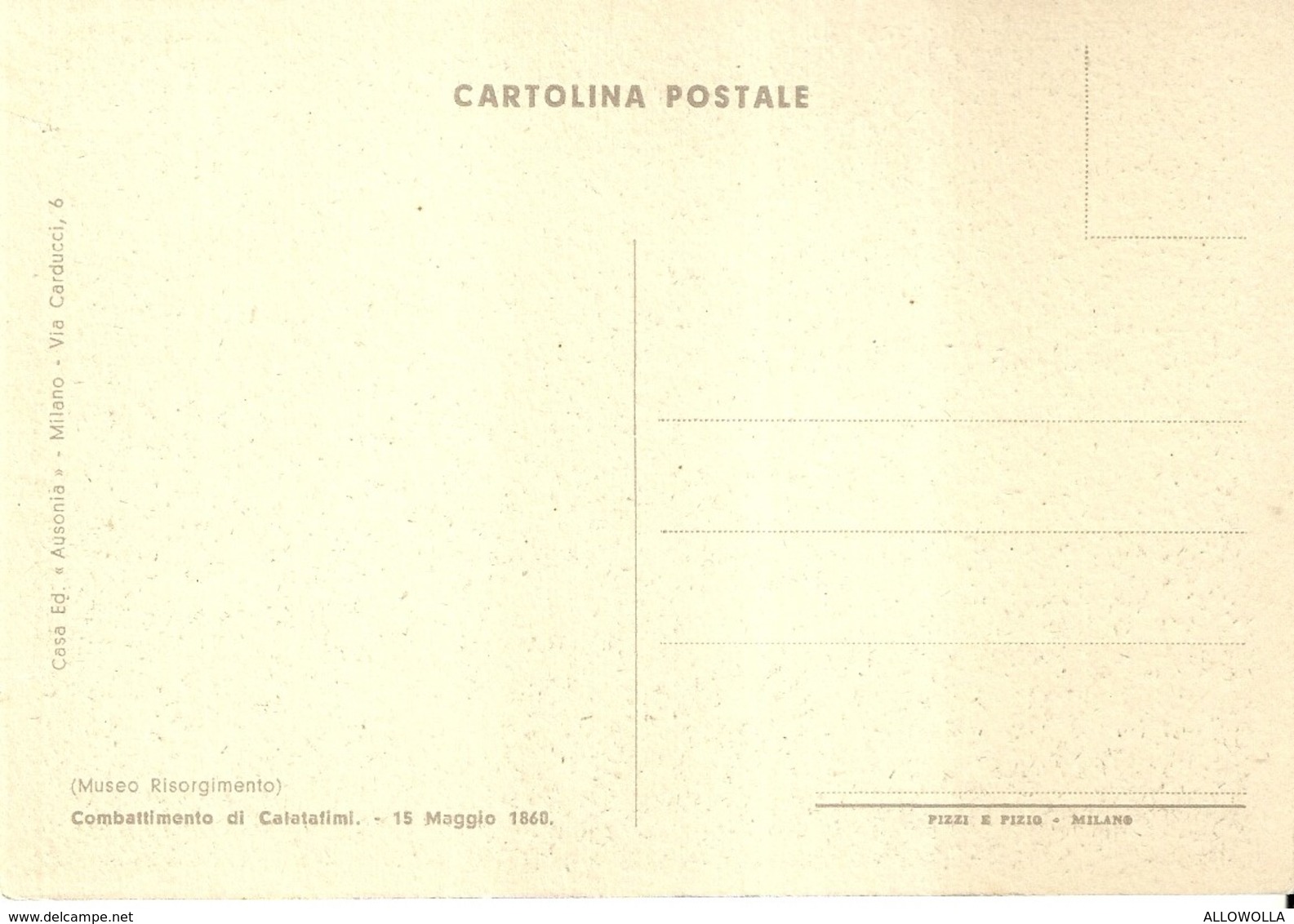 4471 "COMBATTIMENTO DI CALATAFIMI-15 MAGGIO 1860 (MUSEO RISORGIMENTO)"-CARTOLINA  POST.ORIG. NON SPED - Altri & Non Classificati