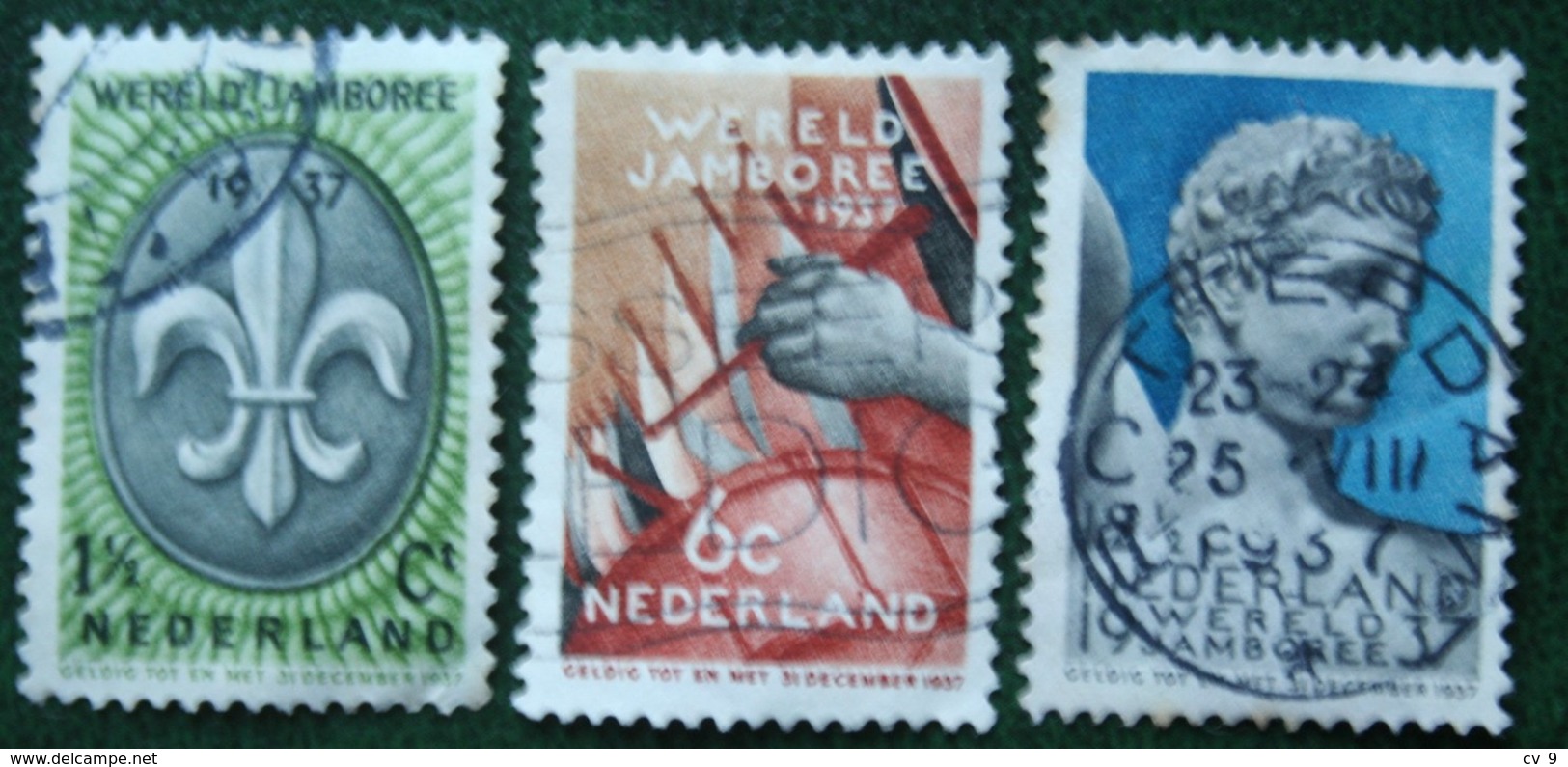 Wereld Jamboree Vogelenzang NVPH 293-295 (Mi 301-303) 1937 Gestempeld / USED NEDERLAND / NIEDERLANDE - Used Stamps