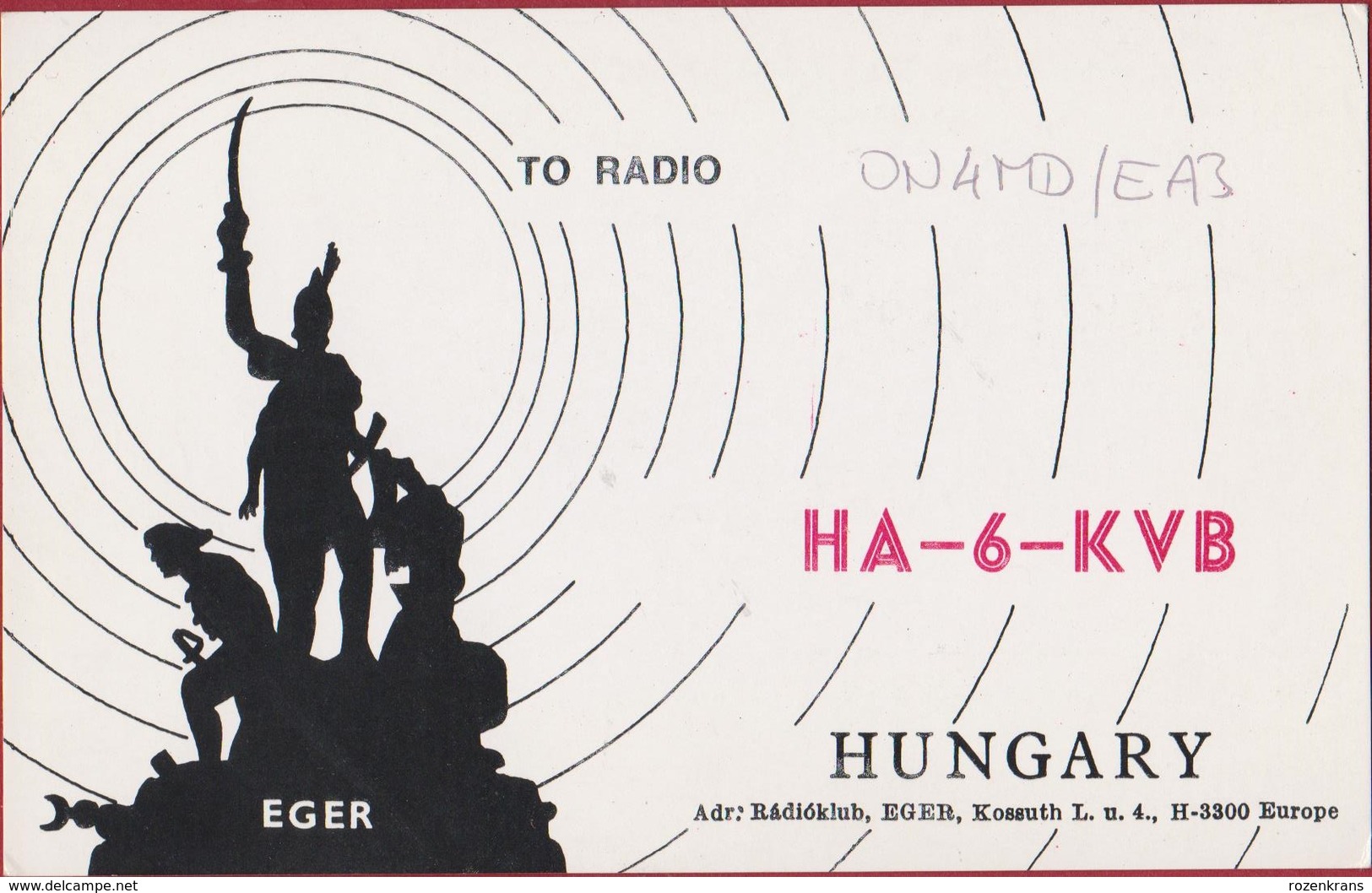 QSL Card Amateur Radio Station CB Funkkarte Hungary István Dobó Magyarország Eger - Amateurfunk