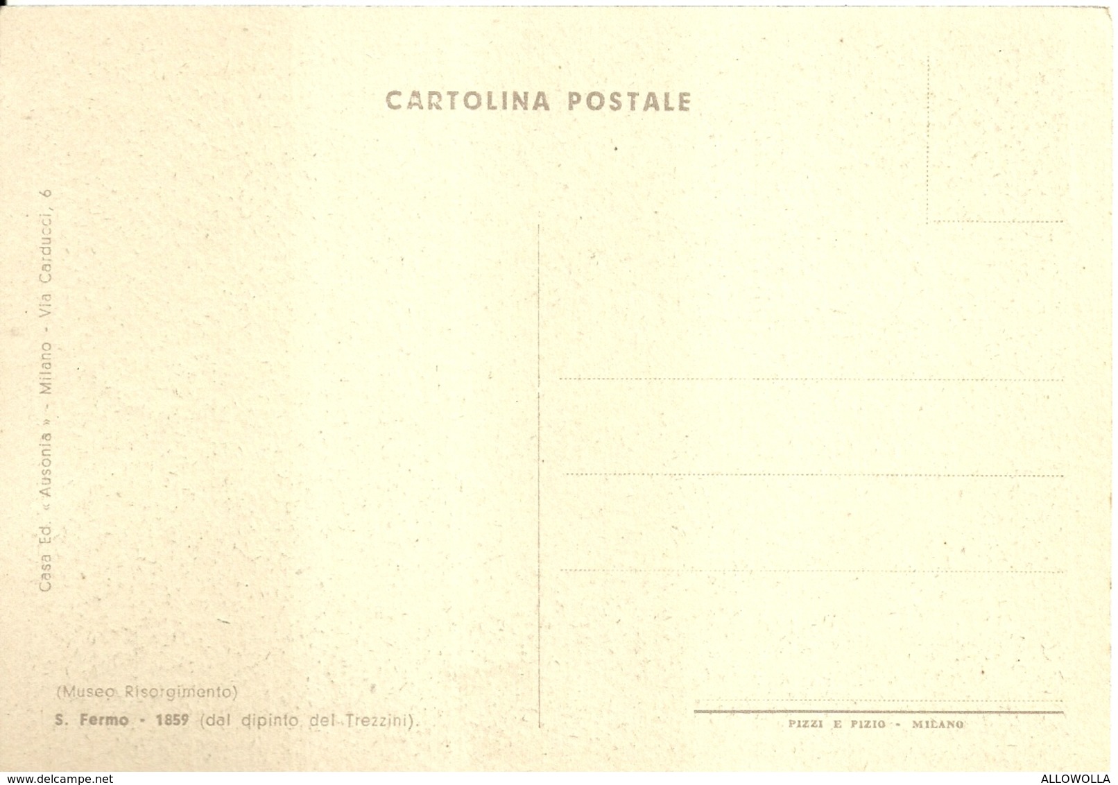 4475 "S. FERMO-1859(DAL DIPINTO DEL TREZZINI)-(MUSEO RISORGIMENTO)"-CART. POST. ORIG. NON  SPED - Altri & Non Classificati