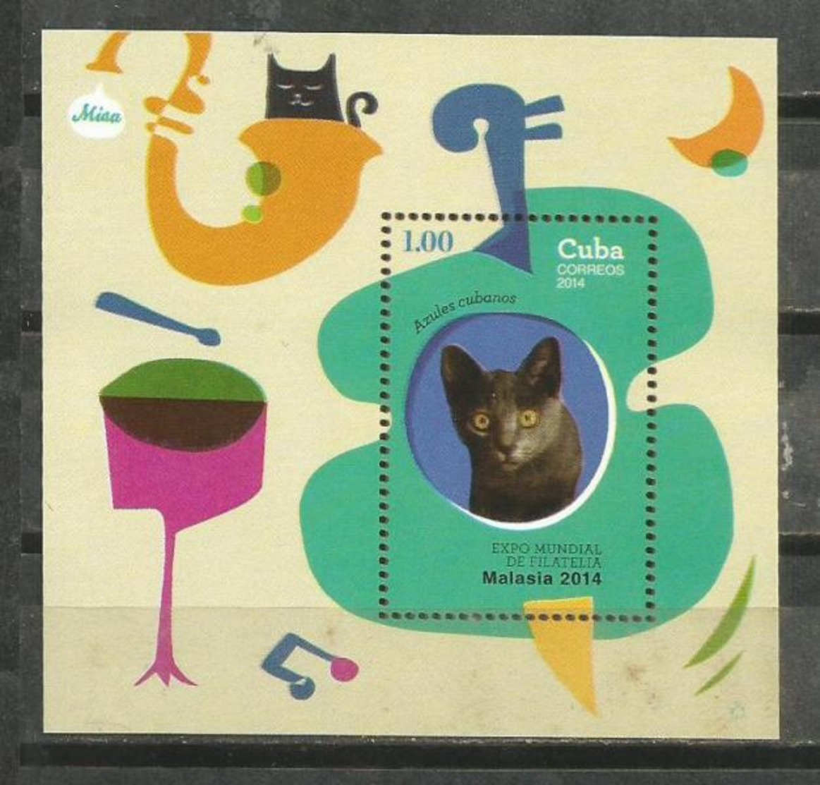 Cuba 2014 Philatelic World Exhibition Malaysia Cats 6v + S/S MNH - Hauskatzen