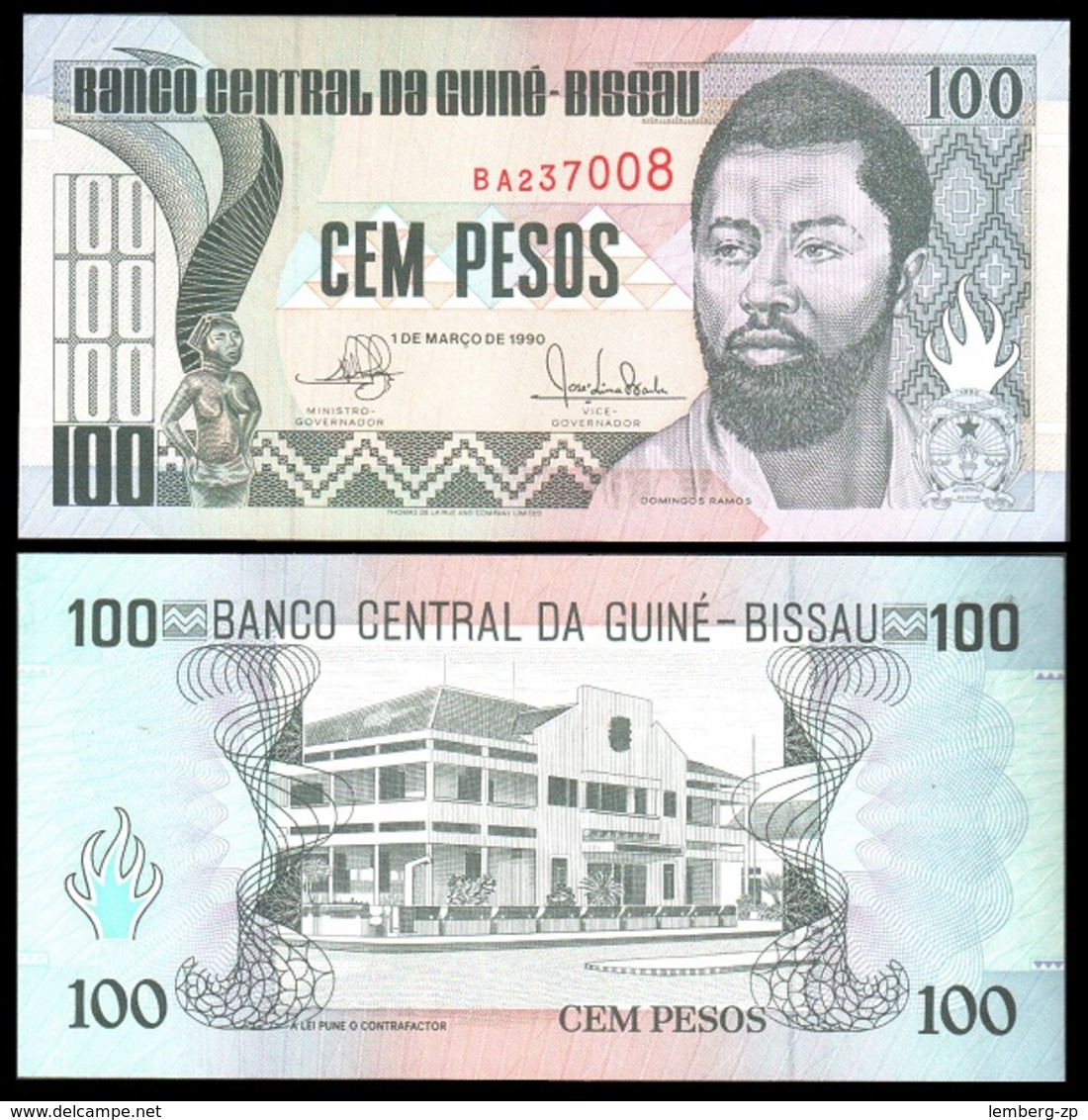 Guinea-Bissau - 10 Pcs X 100 Pesos 1990 P. 11 UNC Lemberg-Zp - Guinee-Bissau