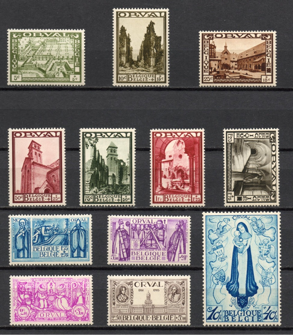 BELGIE 1933 GRANDE ORVAL AVEC 12 VALEURS  VLH* TRACE MINNIEM PD CHARNIERE TB VF GOMME ORIGINE POSTALE - Unused Stamps