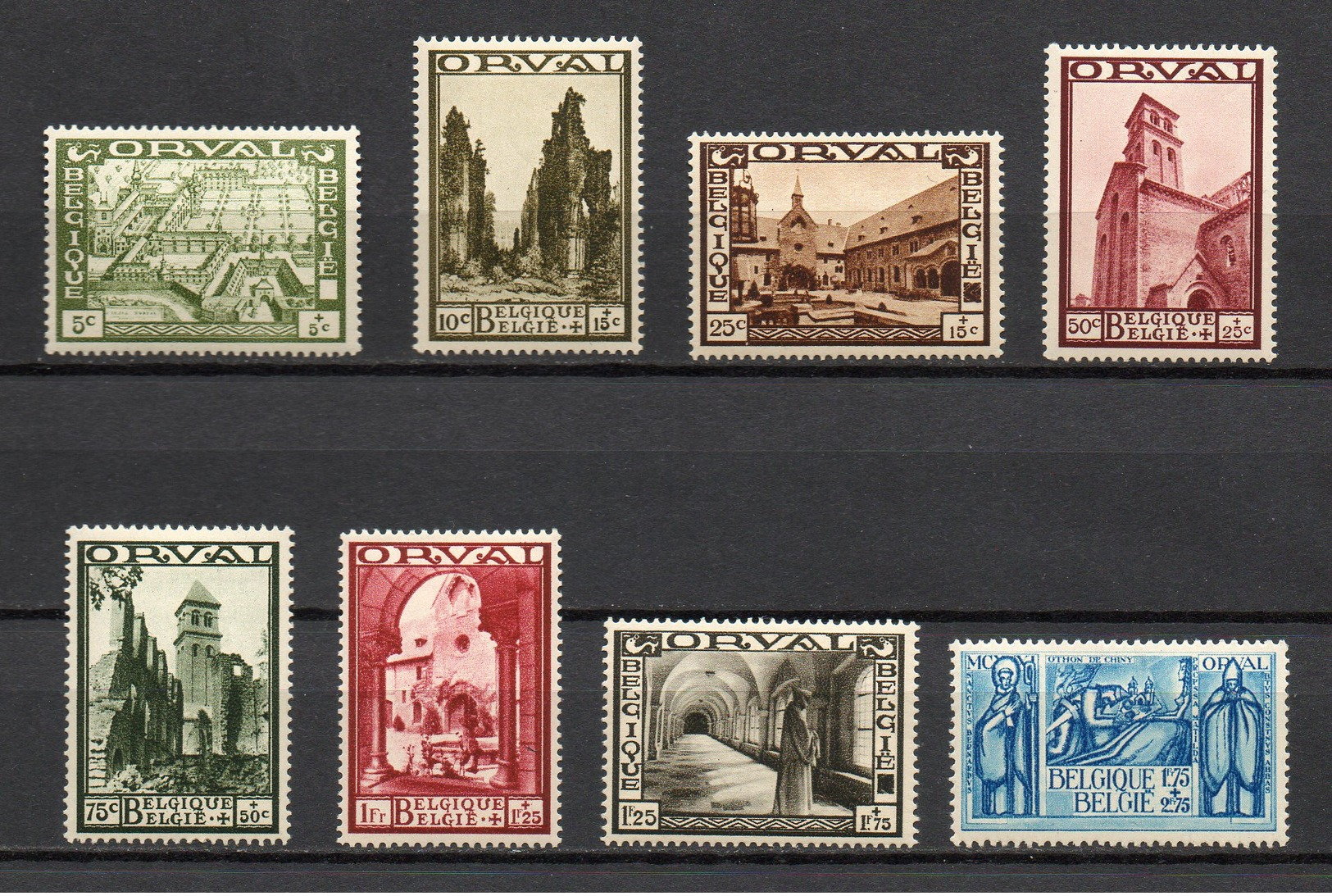 BELGIE 1933 GRANDE ORVAL AVEC 12 VALEURS  VLH* TRACE MINNIEM PD CHARNIERE TB VF GOMME ORIGINE POSTALE - Unused Stamps