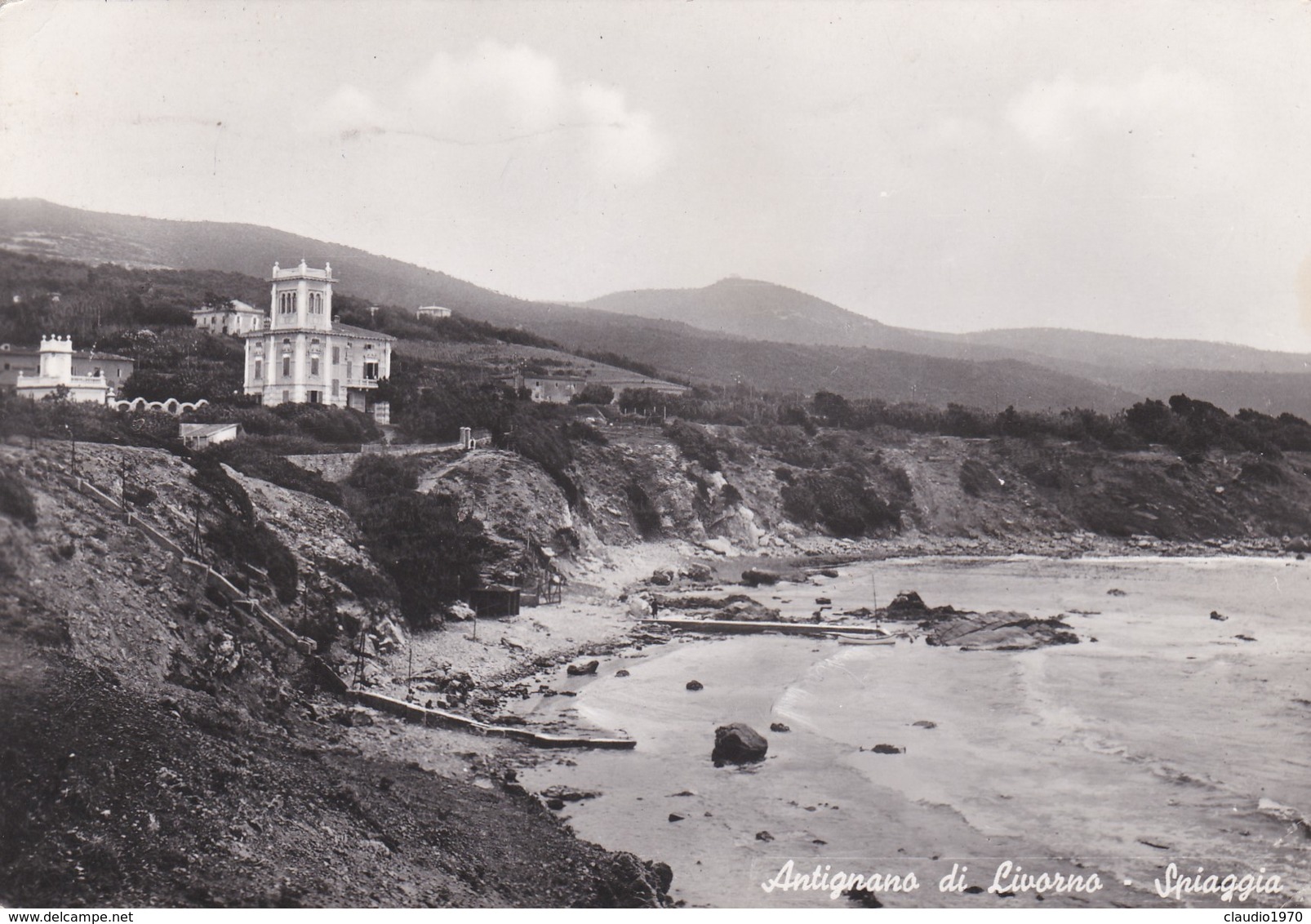 CARTOLINA - ANTIGNANO DI LIVORNO - SPIAGGIA - VIAGGIATA PER VARESE - Livorno