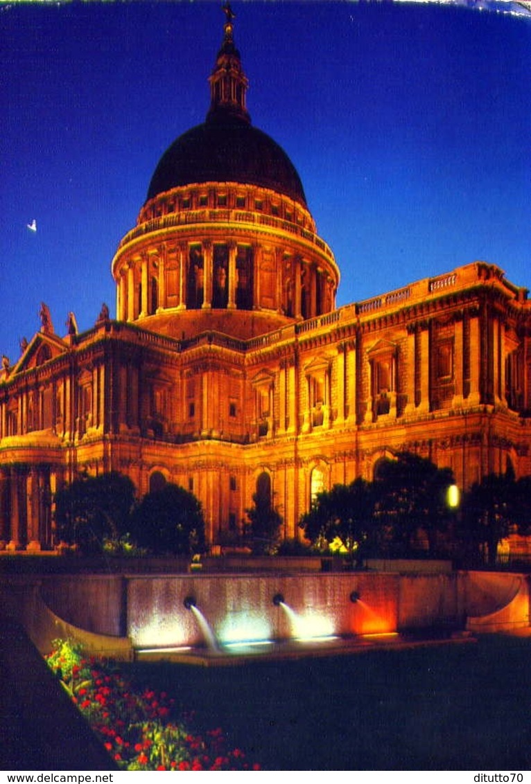 London - St. Paul S Cathedral Floodlit - Formato Grande Viaggiata – E 11 - Altri & Non Classificati