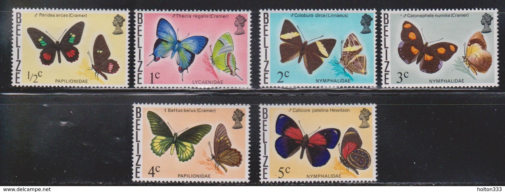 BELIZE Scott # 345-50 MNH - Butterflies - Belize (1973-...)