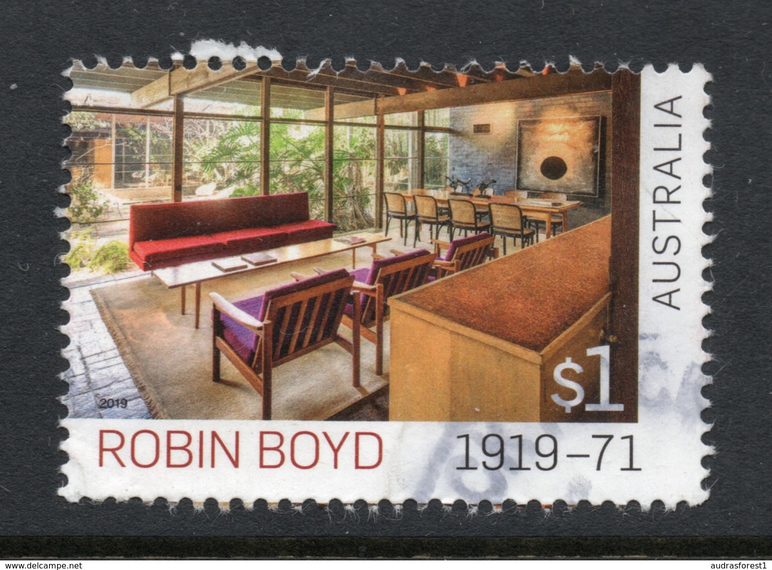 2019 AUSTRALIA ROBIN BOYD VERY FINE POSTALLY USED $1 STAMP - Used Stamps