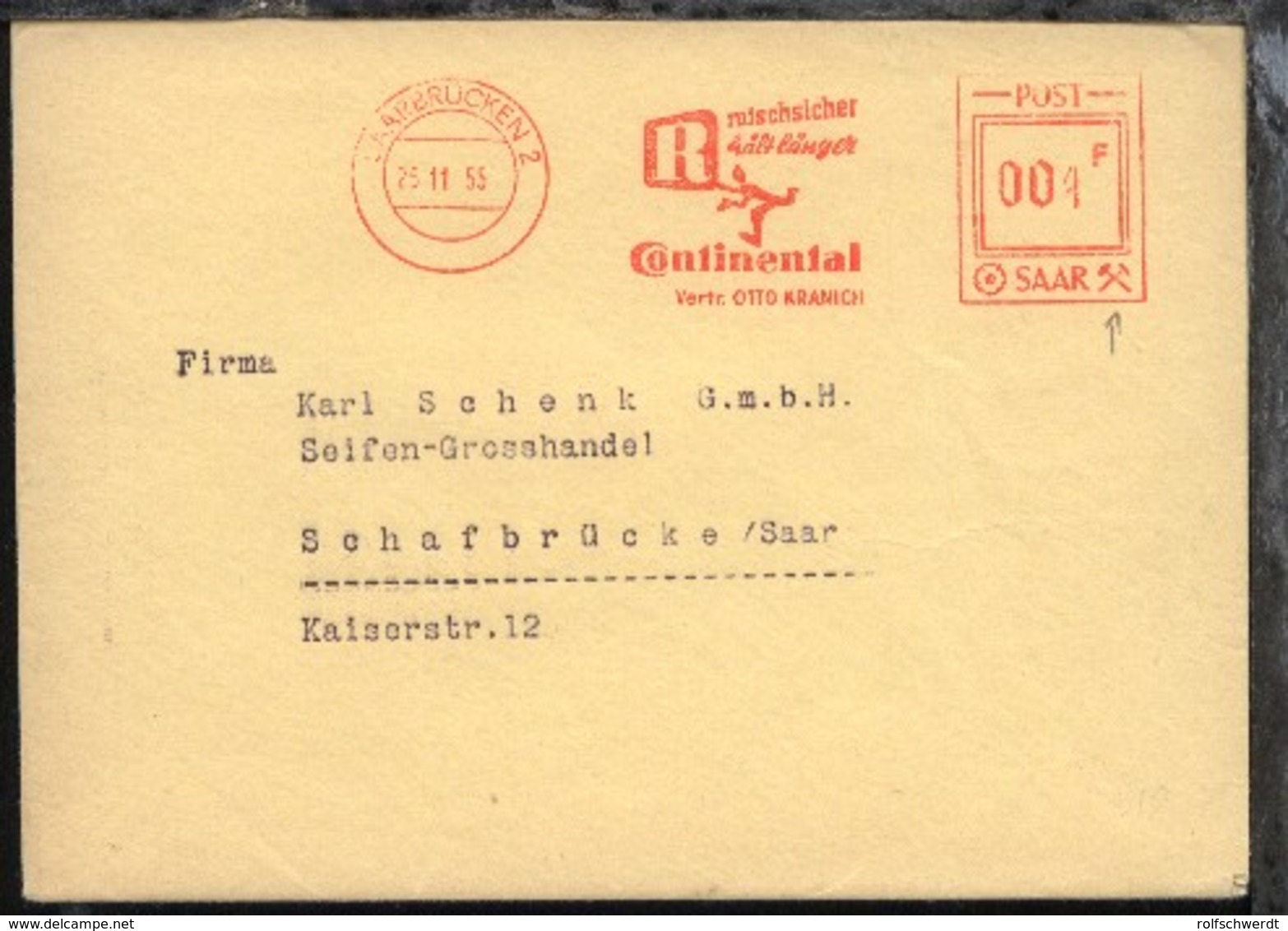 AFS SAARBRÜCKEN 2 25.11.55 R Rutschsicher Hält Länger Continental Vertr. - Sonstige & Ohne Zuordnung