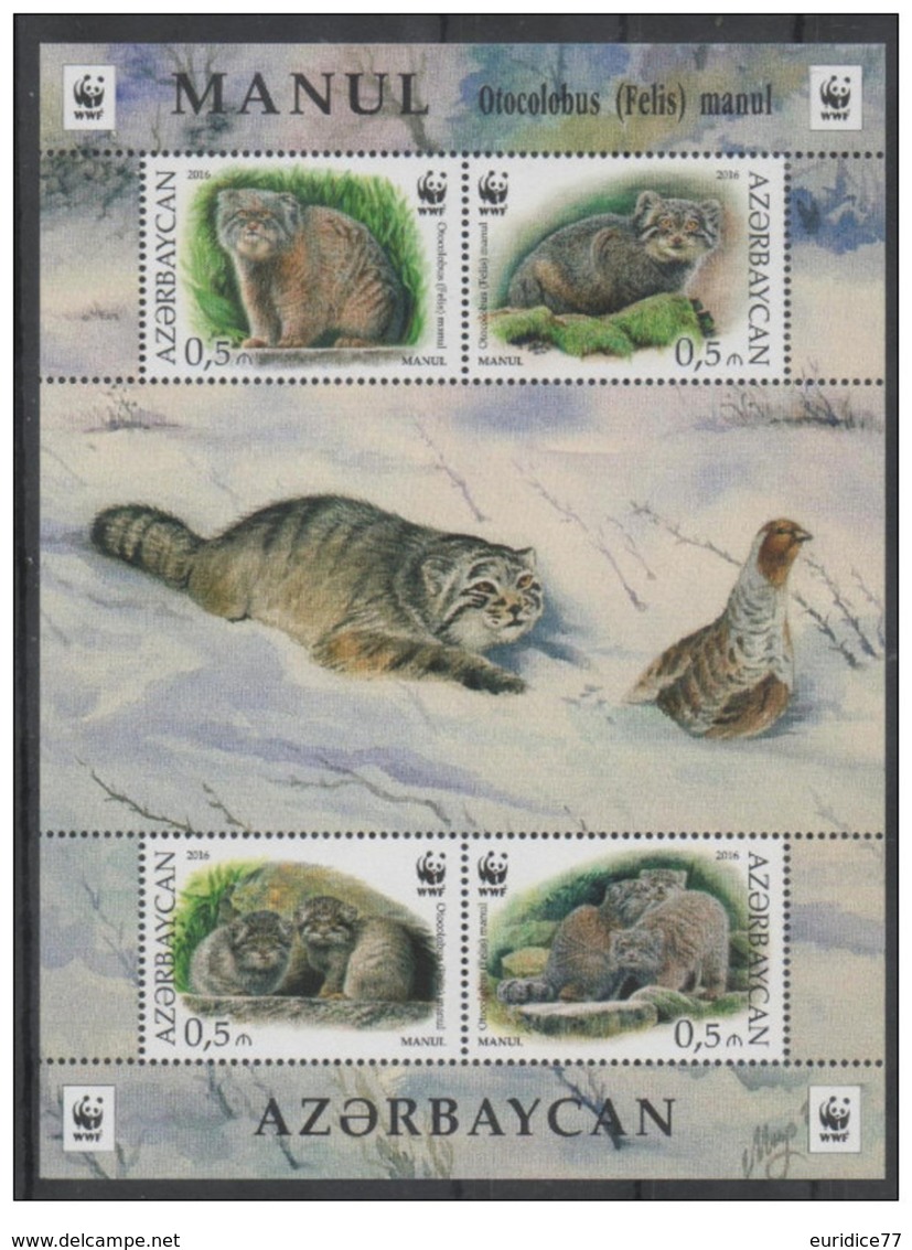 Azerbaijan 2016 - WWF Manul Miniature Sheet Mnh - Azerbaiján