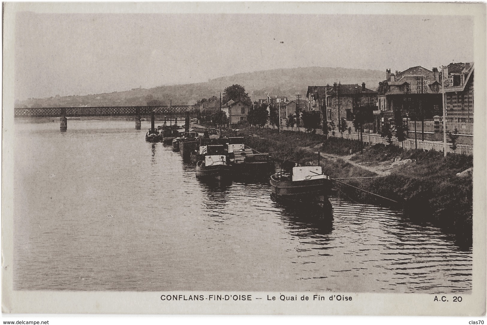 CONFLANS-FIN-D'OISE - LE QUAI DE FIN D'OISE - BELLE ANIMATION DE PENICHES - VERS 1900 - Conflans Saint Honorine