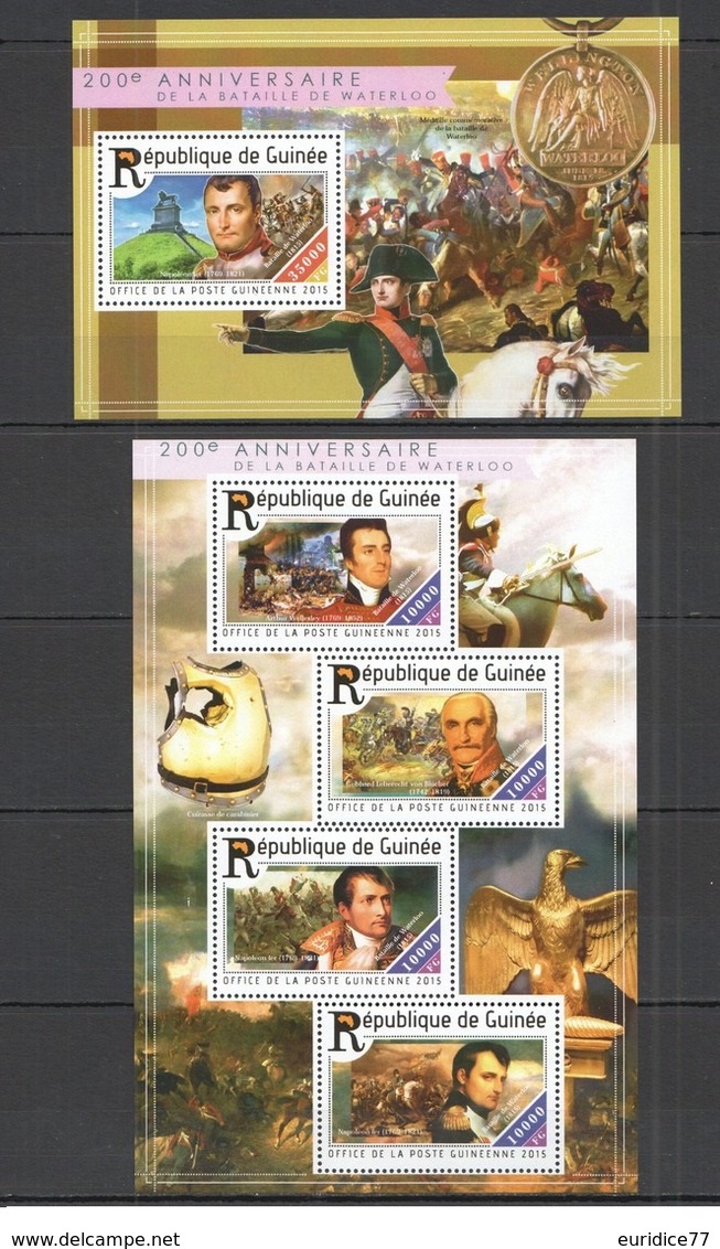 Guinee 2015 - Battle Of Waterloo Napoleon M/s + S/s Official Issue Mnh - Guinea (1958-...)