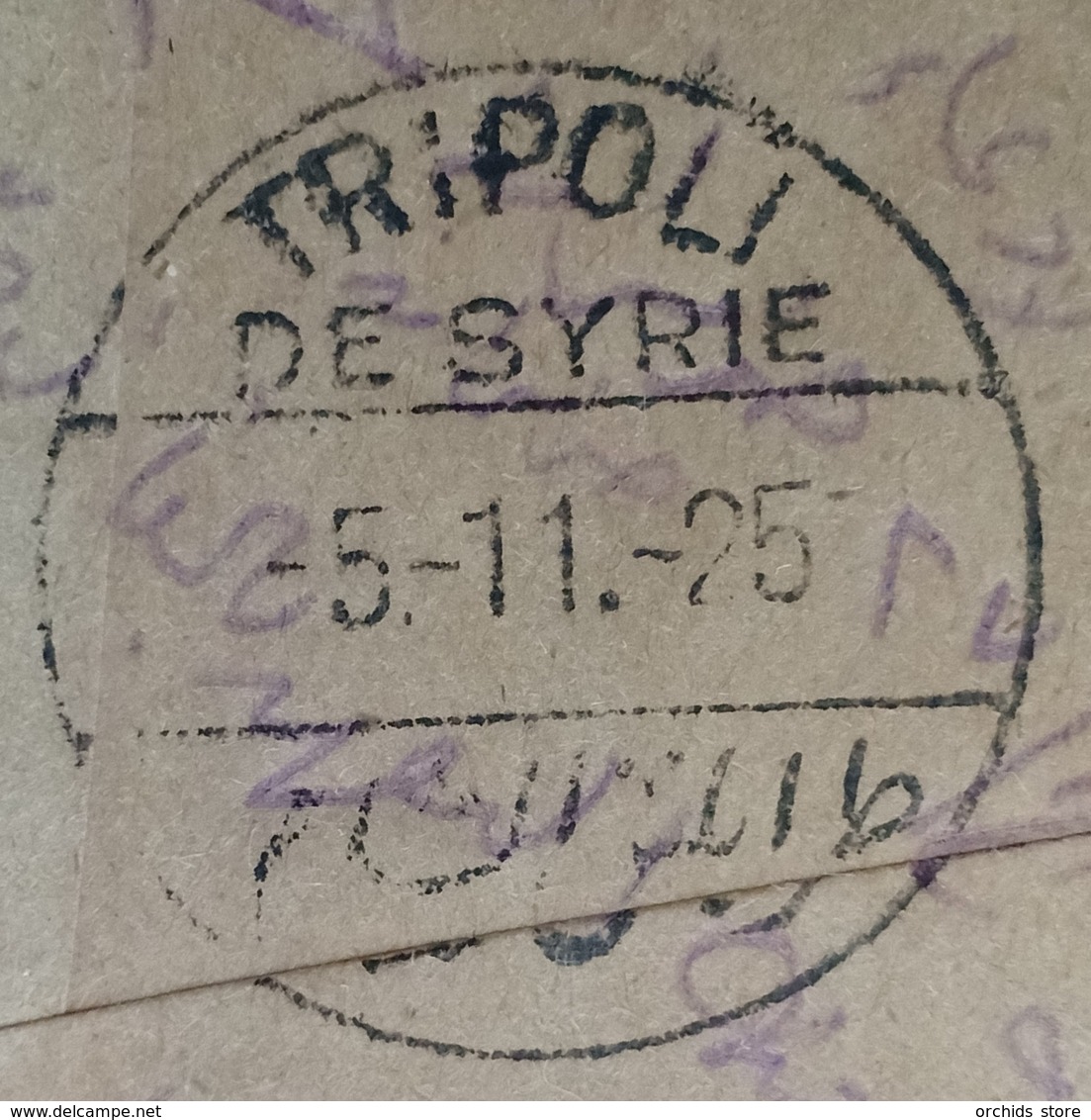 Lebanon 1925 Very Rare Departure Cancel Becharre (Ottoman Circular Type) Cover To Tripoli Syrie (also Rare Type) - Lebanon