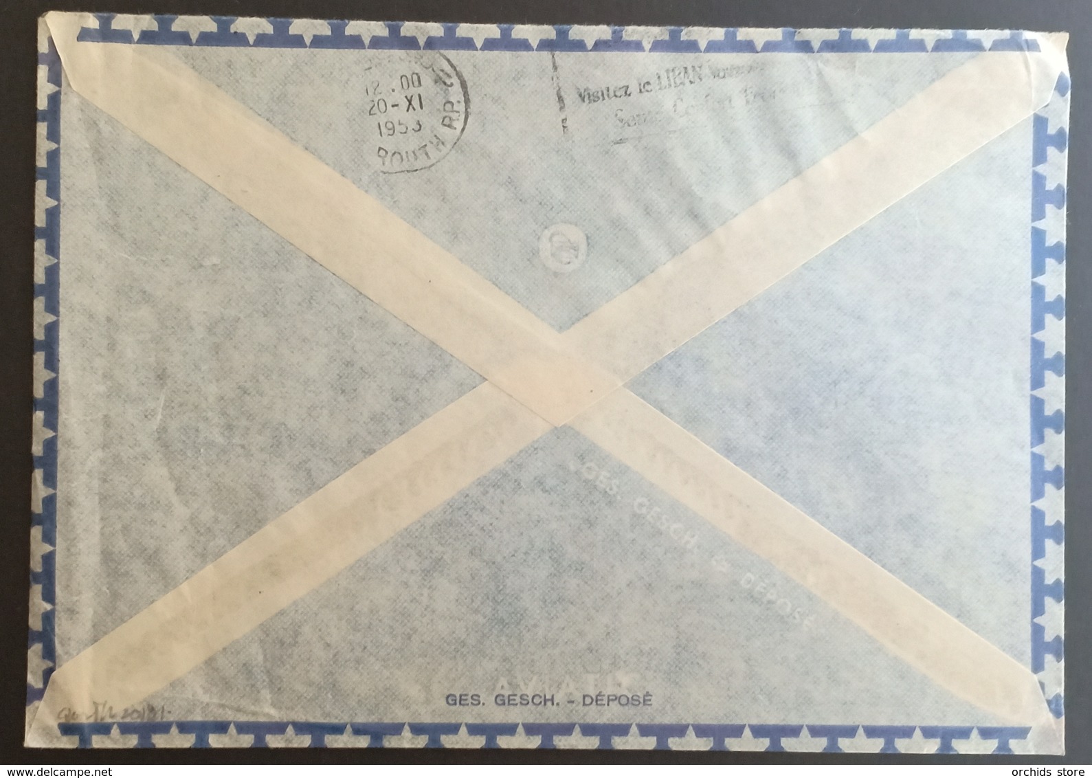 Lebanon 1953 Cover Sent To Switzerland With Very Rare Cancel, CHEKKA-USINE, Hexagonal Blue Type - Lebanon