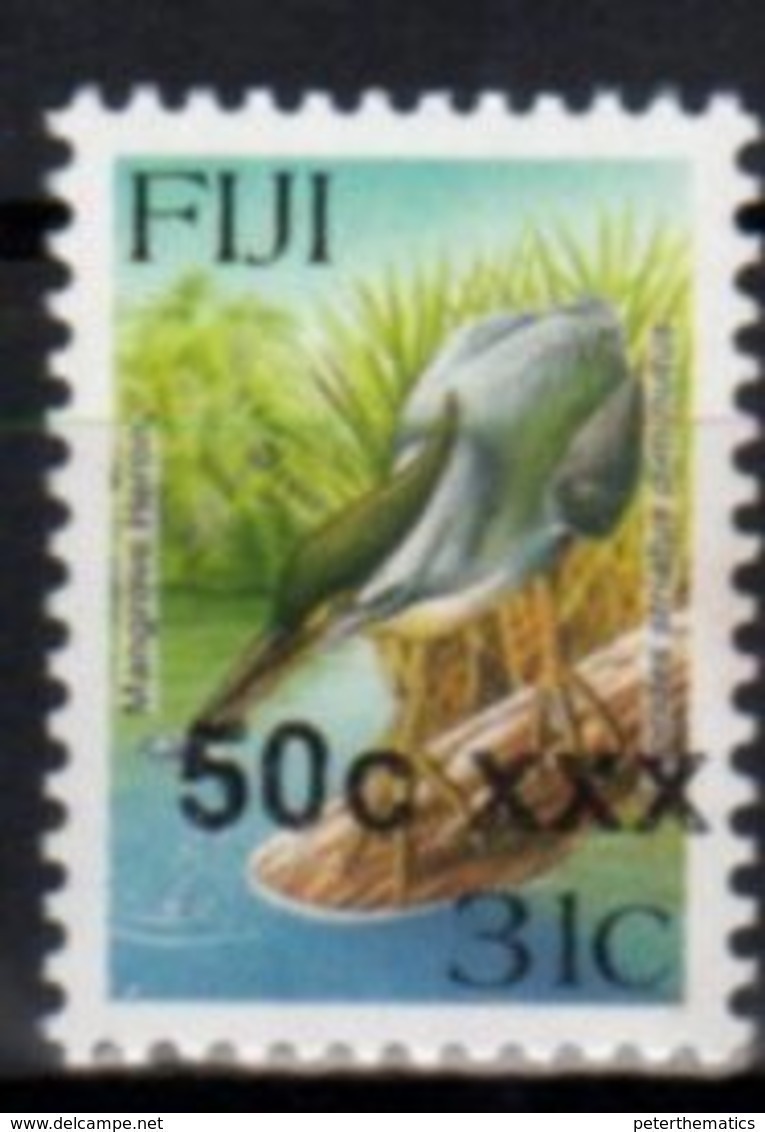 FIJI, MNH, BIRDS, FISH, OVERPRINTS, 50c ON 31c - Other & Unclassified