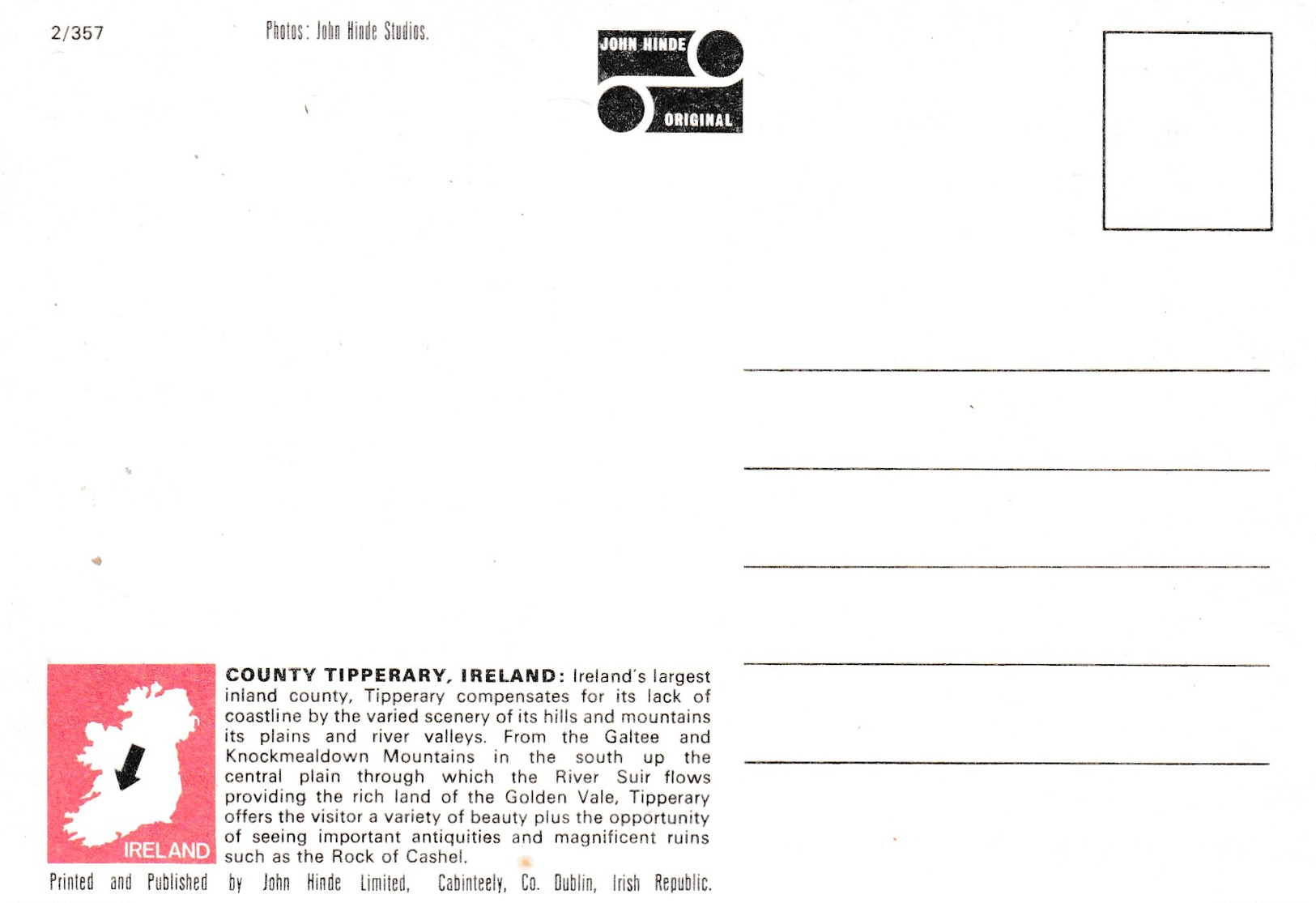 Modern Post Card Of Tipperary, County Tipperary, Ireland,X21. - Tipperary