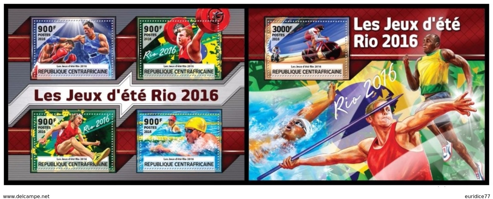 Central Africa 2016 - Rio 2016 Summer Games Official Issue Stamp Set Mnh - Verano 2016: Rio De Janeiro