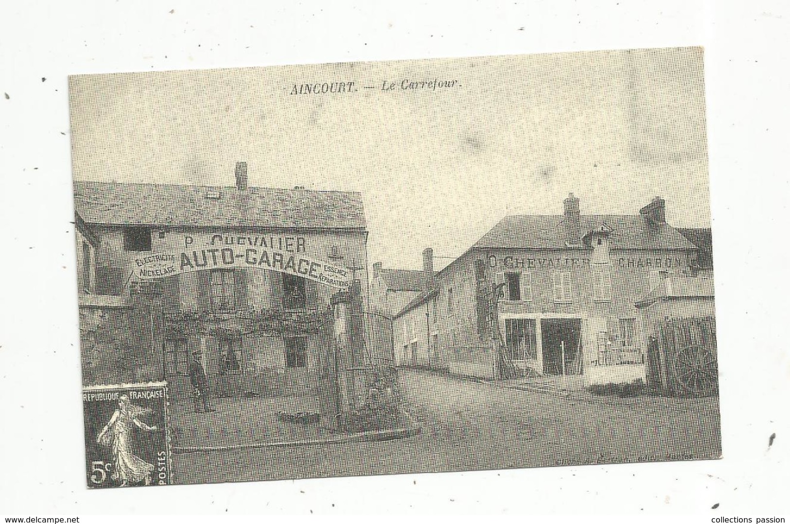 Reproduction De Cp , Automobile, GARAGE P. CHEVALIER ,  78 AINCOURT ,le Carrefour - Otros & Sin Clasificación