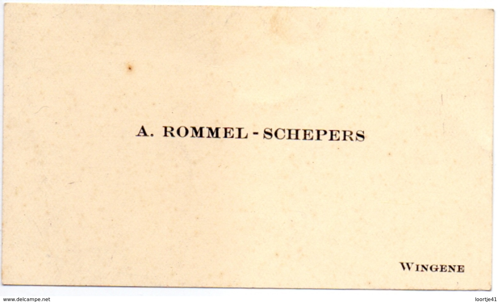 Visitekaartje - Carte Visite - A. Rommel - Schepers - Wingene - Cartes De Visite