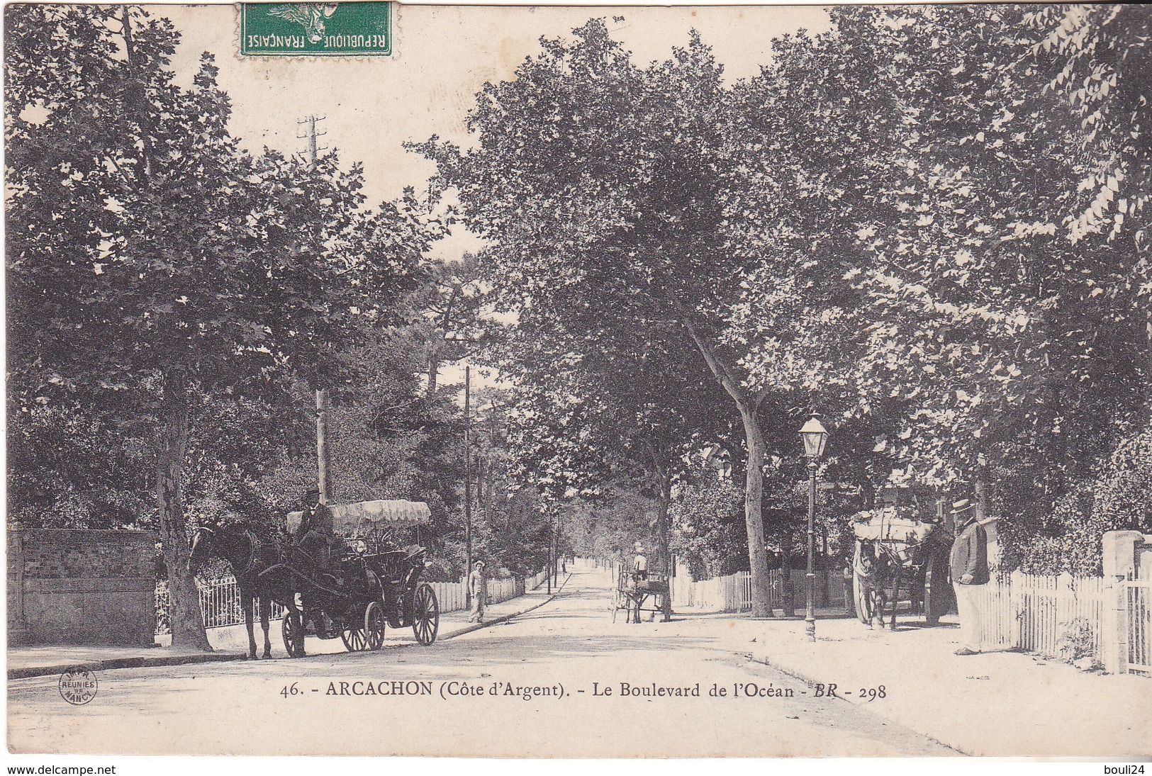 BAC19-  ARCACHON  EN GIRONDE  LE BOULEVARD DE L'OCEAN    CPA  CIRCULE - Arcachon