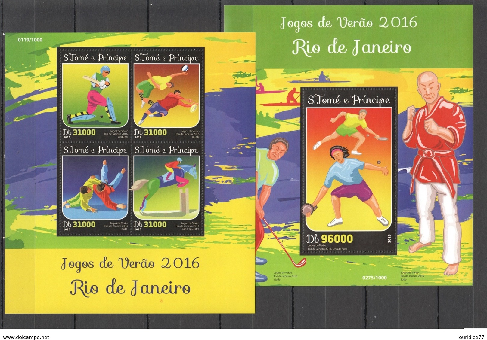 Santo Tome & Principe 2016 - Rio 2016 Summer Games Official Issue Stamp Set Mnh - Verano 2016: Rio De Janeiro