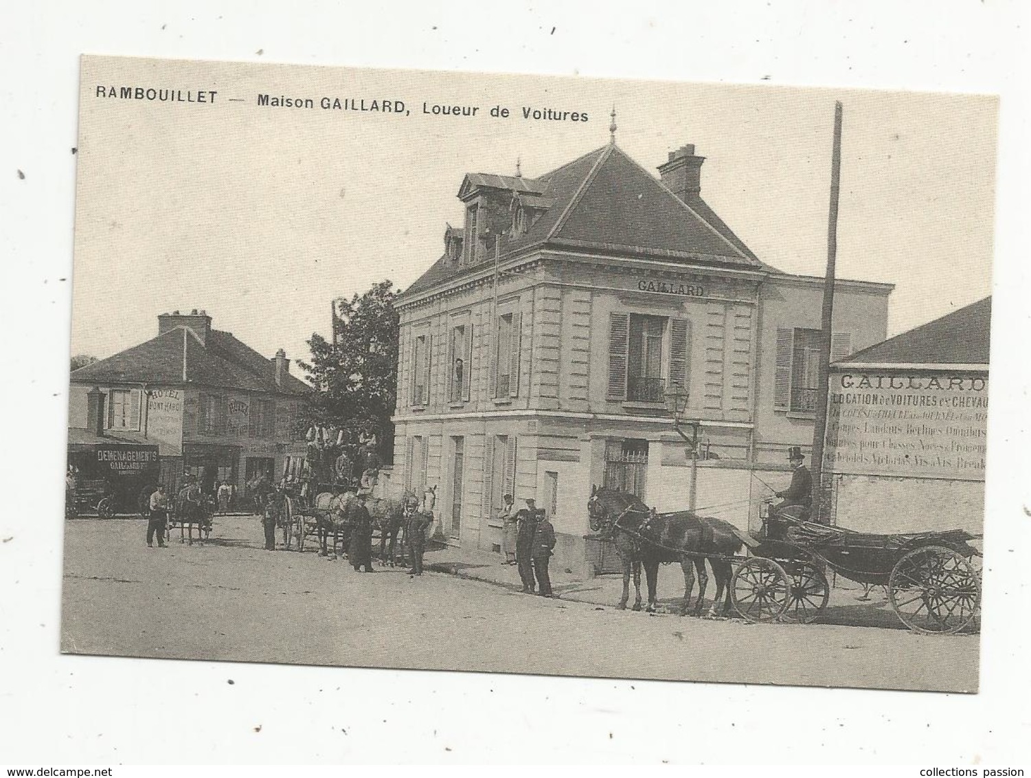 Reproduction De Cp , Attelages ,  Chevaux, Commerce,  MAISON GAILLARD , Loueur De Voitures,  78 ,  RAMBOUILLET - Other & Unclassified