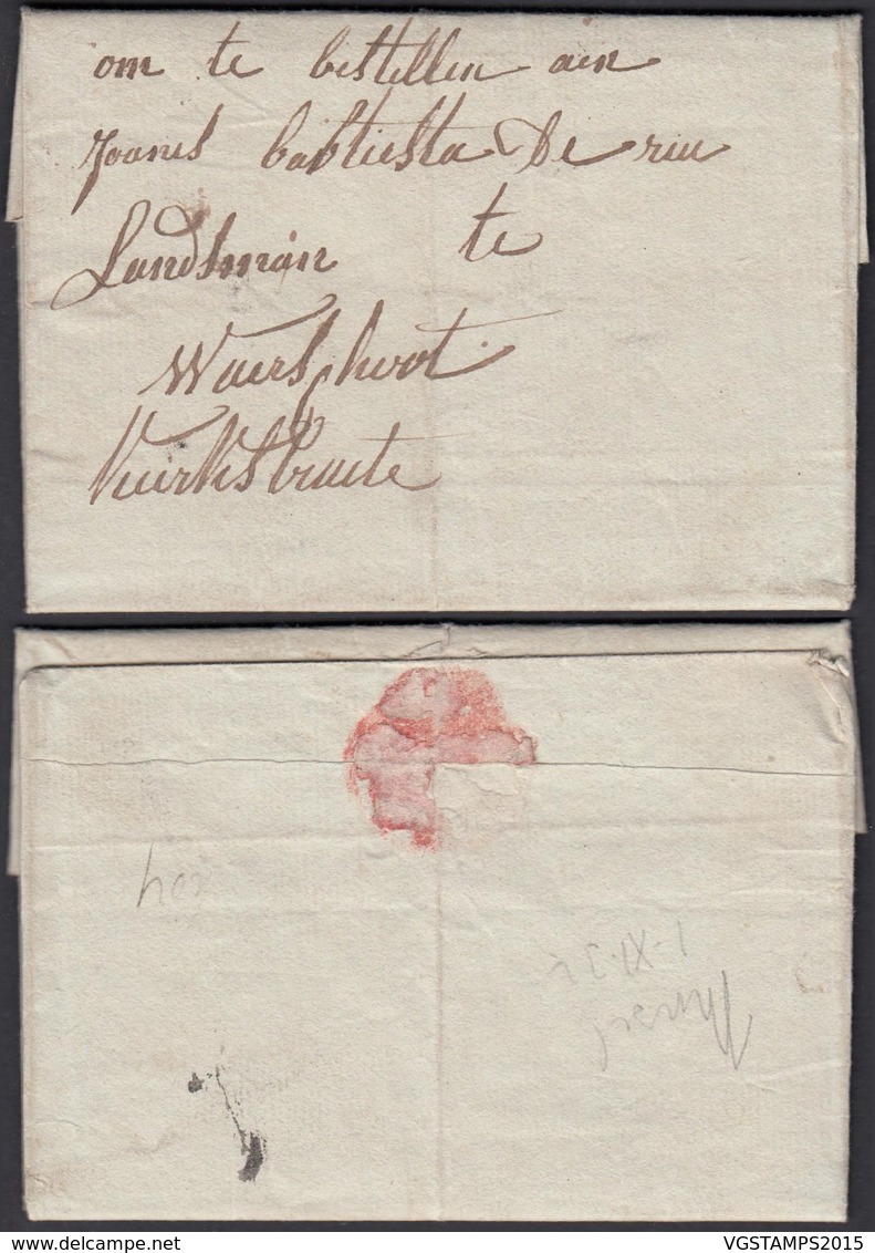 BELGIQUE LETTRE DE MOORSEL 01/11/1832 VERS WAERSCHOOT PAR MESSAGER (DD) DC-3620 - 1830-1849 (Belgique Indépendante)