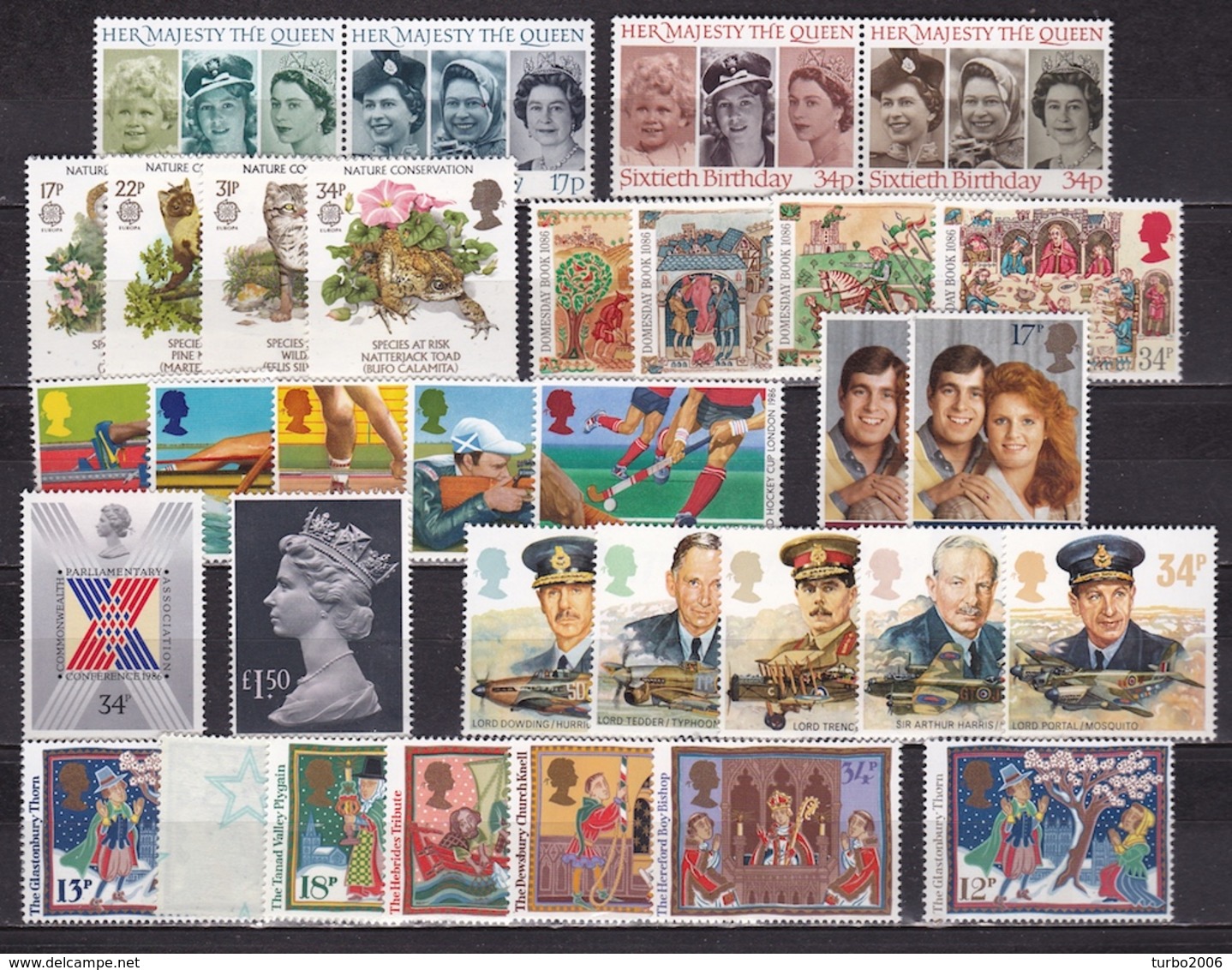 G.B. 1986 (almost) Complete MNH Year (without Machins) Michel 1064 / 1089 - 1091 / 1095 (2 Sets Missing) - Ongebruikt