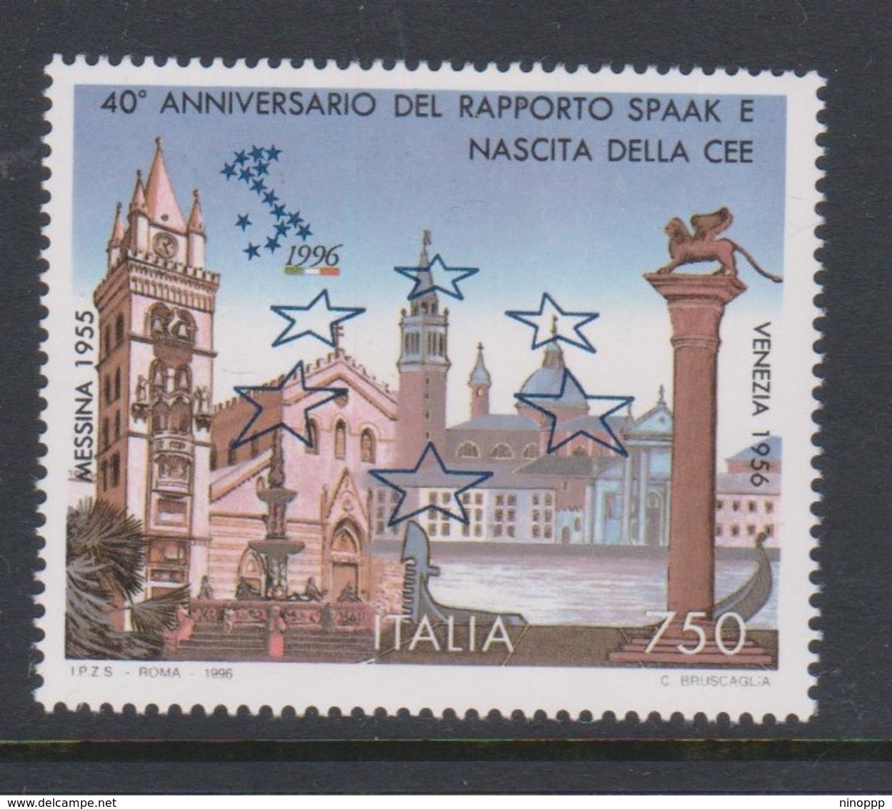 Italy Republic S 2224 1996 40th Anniversary SPAAK Report ,mint Never  Hinged - 1991-00: Mint/hinged