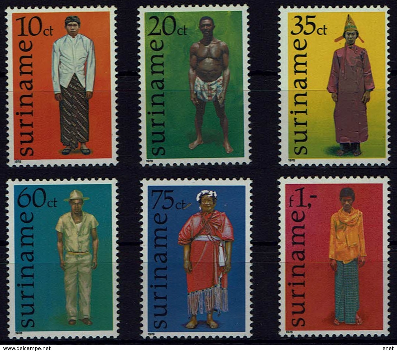 Suriname Surinam 1978 - Trachten  Folf Costume - Männertrachten - MiNr 812-817 - Kostüme