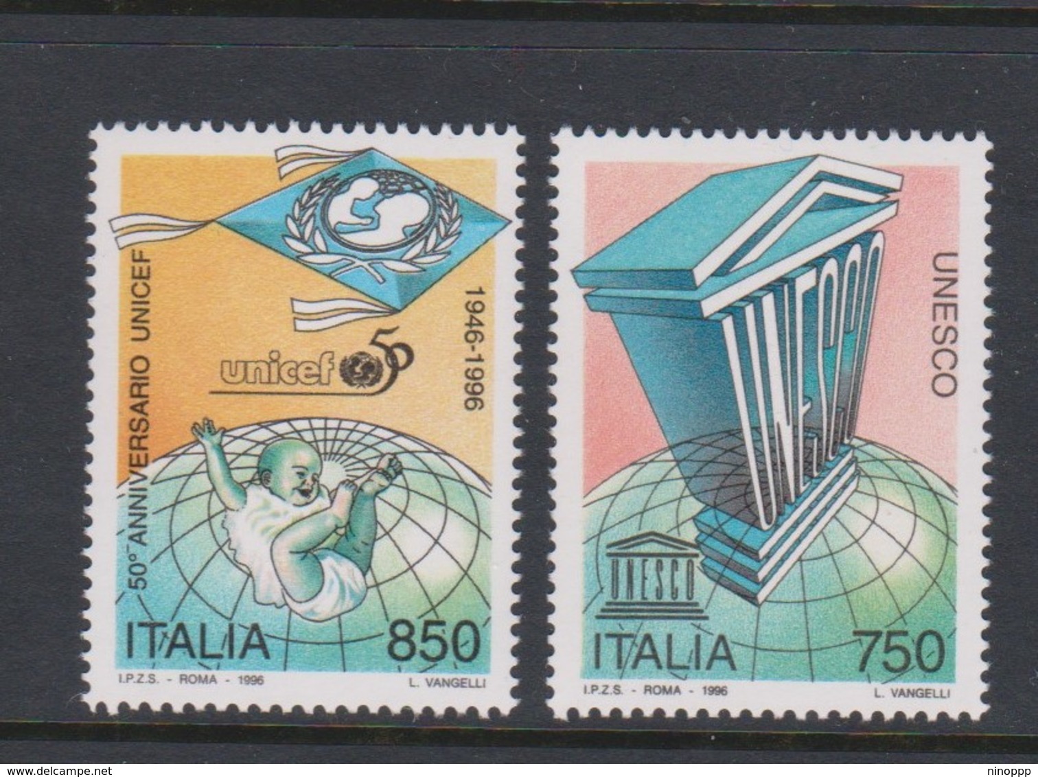 Italy Republic S 2254-2255 1996 UNESCO 50th Anniversary,mint Never  Hinged - 1991-00: Mint/hinged