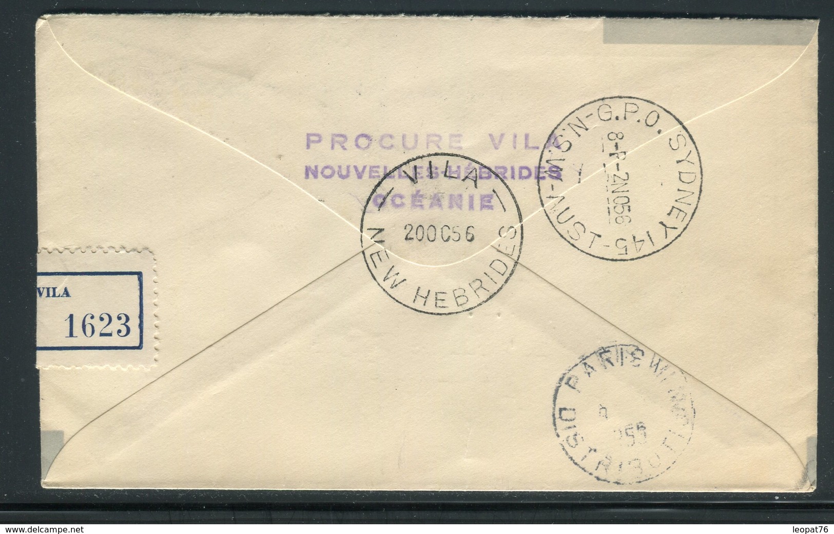 Nouvelles Hébrides - Enveloppe FDC 1956 En Recommandé Pour Paris -  Réf J115 - FDC