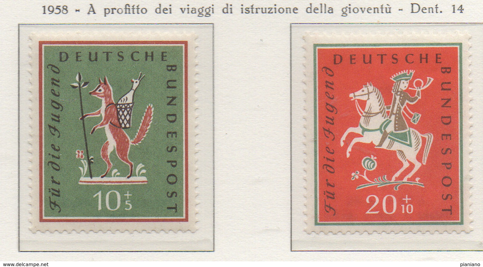 PIA - GERMANIA - 1958 - A Profitto Dei Viaggi Di Istruzione Della Gioventù - (Yv 157-58) - Nuovi