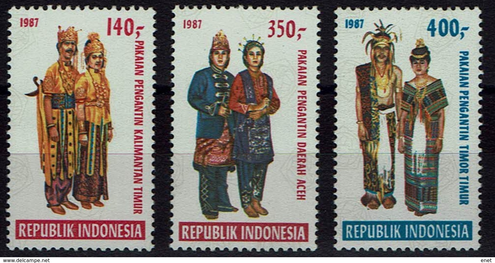 Indonsia  Indonesien 1987 - Trachten  Folf Costume - Hochzeitsgewänder - MiNr 1223A-1227A - Kostüme