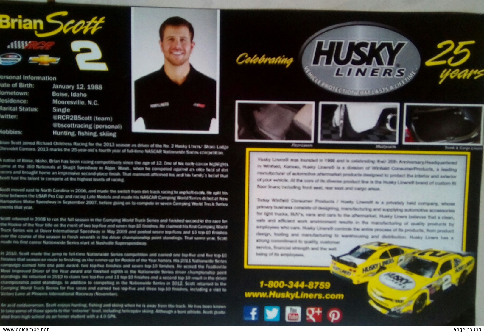 Husky Liners Brian  Scott - Apparel, Souvenirs & Other