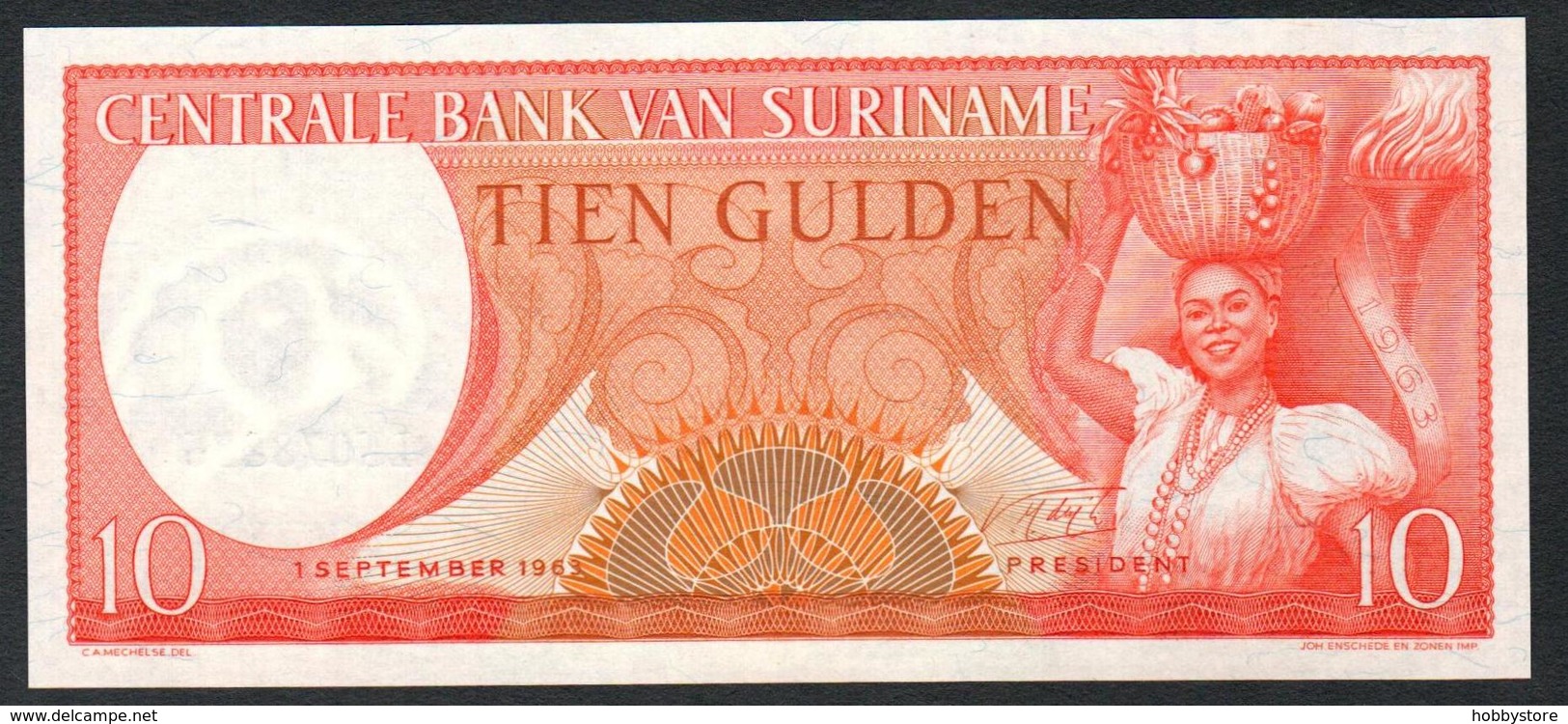 Surinam 10 Gulden 1963 UNC - Suriname