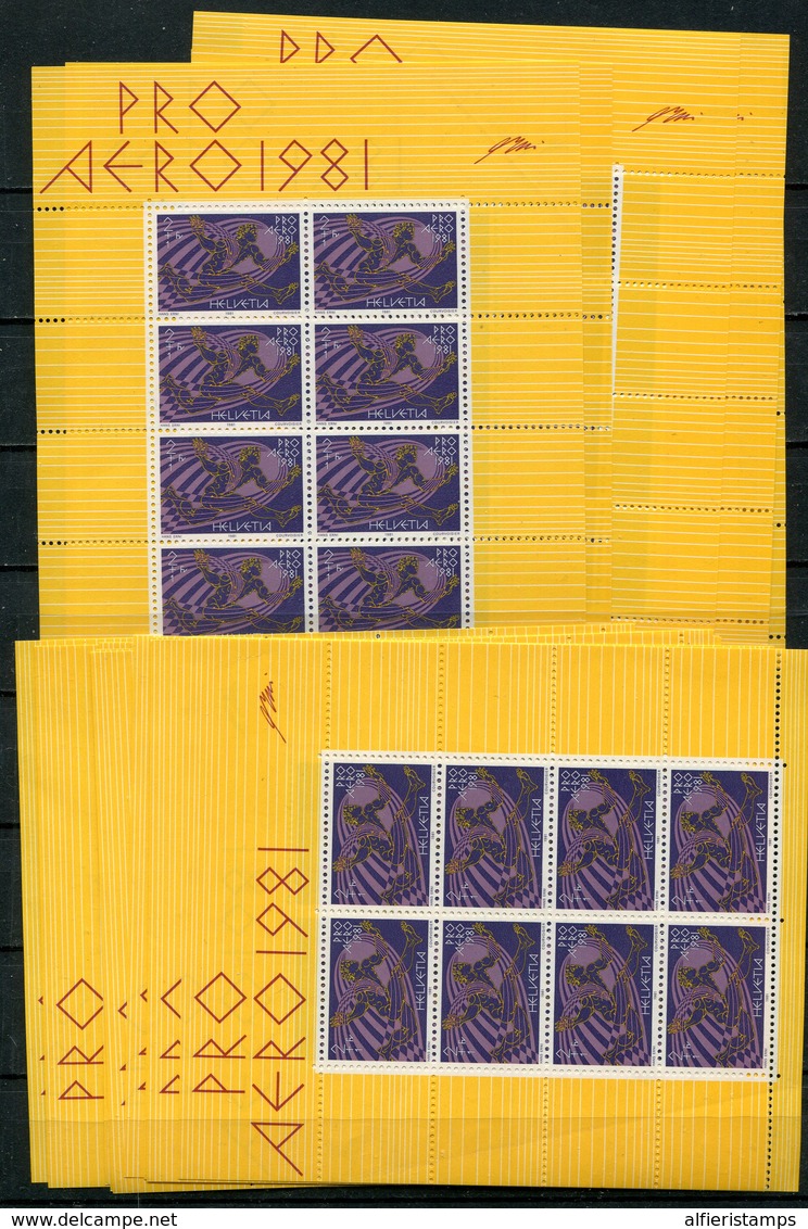 1981- SVIZZERA-PRO AEREO-BIG LOT-SOTTO FACCIALE- 15 S.S.-M.N.H.- LUXE !! - Blocs & Feuillets