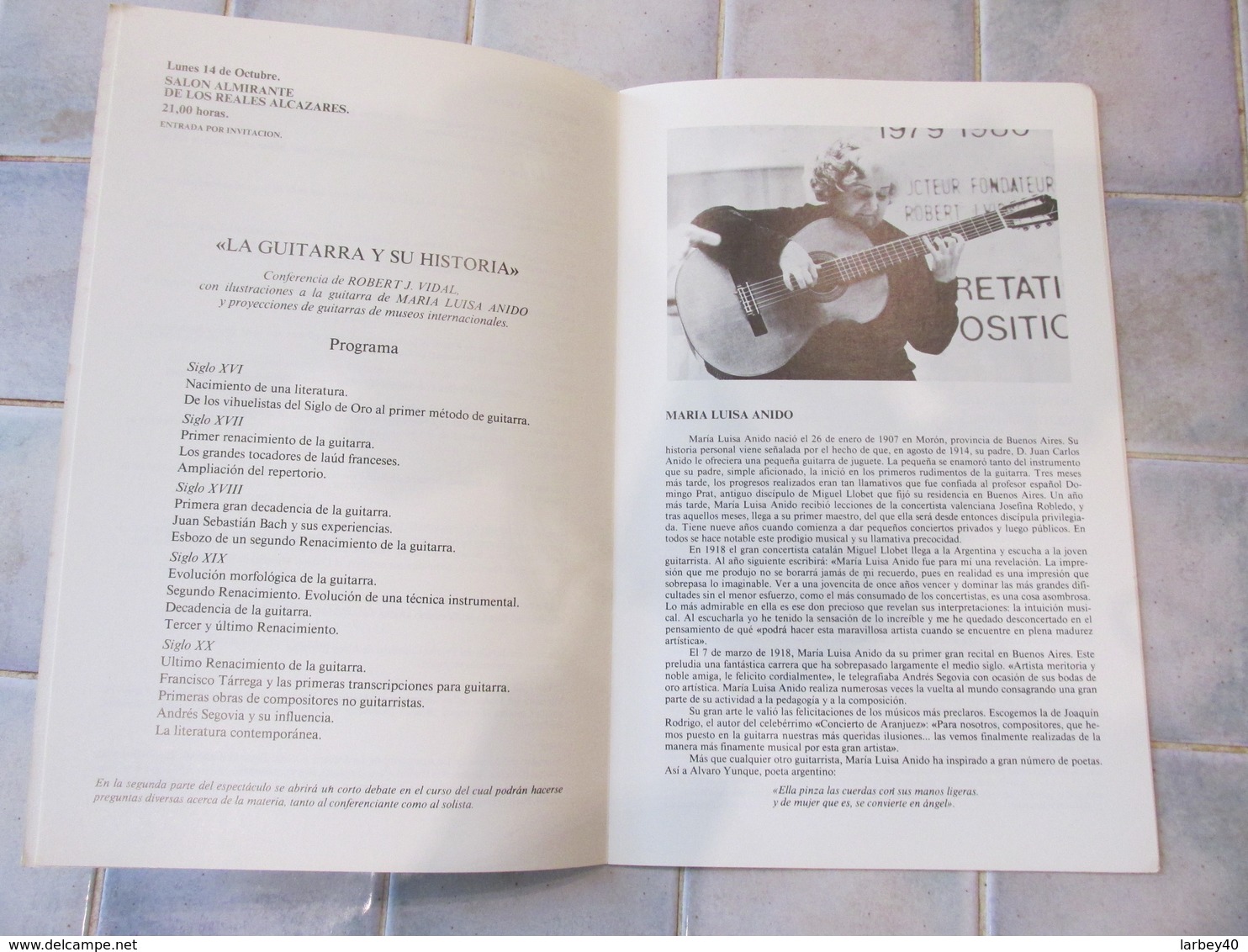 1 Er Encuentro Internacional De La Guitarra  - Sevilla 1985 - Programmes