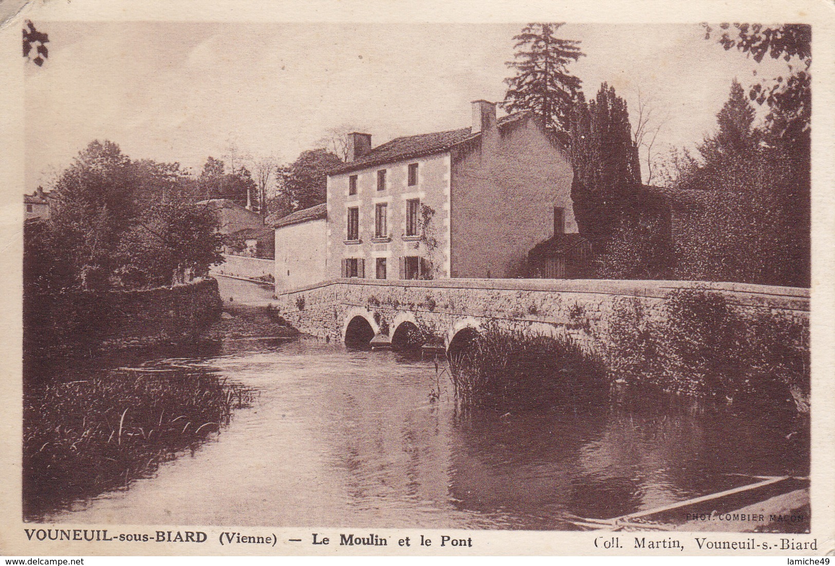 3 CPA VOUNEUIL-sous-BIARD (Vienne Région De Poitiers) Le Moulin Et Le Pont -Vue Générale -Place De L’église - Vouneuil Sous Biard