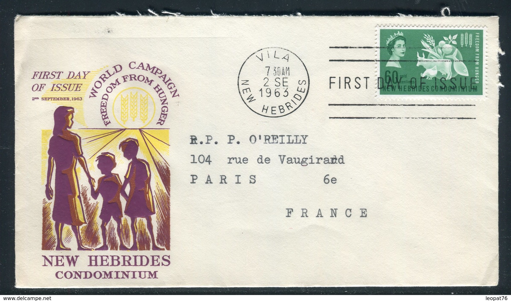 Nouvelles Hébrides - Enveloppe FDC En 1963 Pour Paris -  Réf J127 - FDC