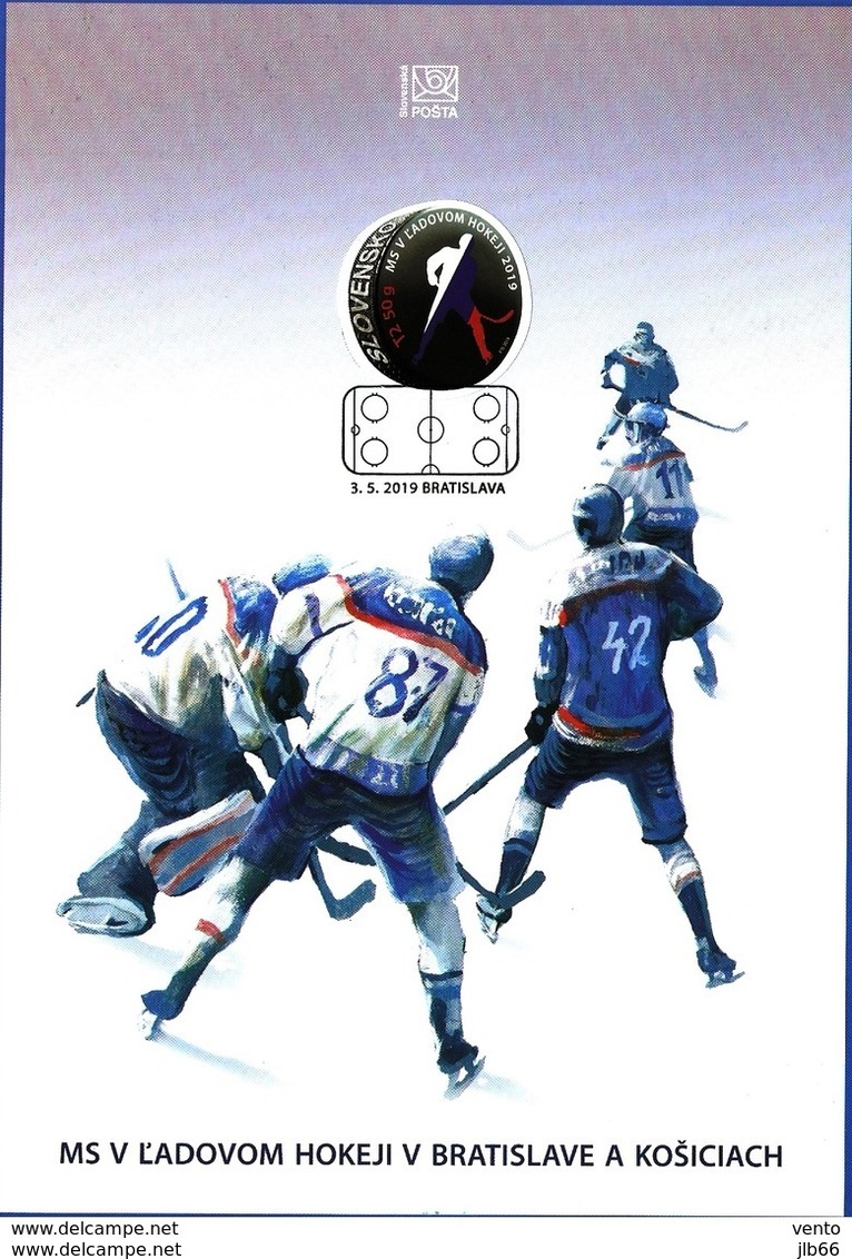 Slovaquie 2019 NL Grande Carte Maximum ICE HOCKEY SUR GLACE Championnat Du Monde Bratislava Kosice - FDC