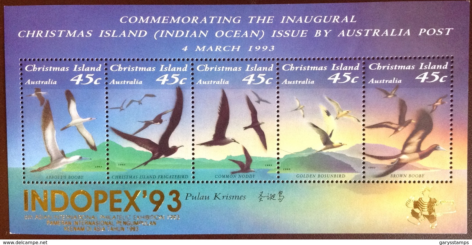 Christmas Island 1993 Birds Indopex Minisheet MNH - Autres & Non Classés