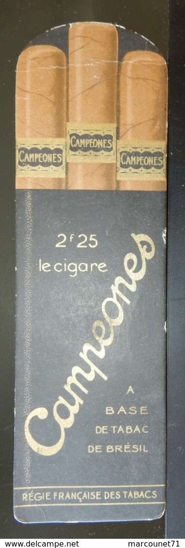 MARQUE PAGES EN CARTON CIGARETTES CIGARE CAMPEONES PATRIOTA TABAC DU BRÉSIL - Objets Publicitaires