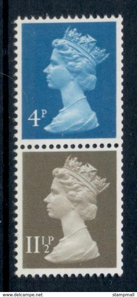 GB 1981 Machin 4p Greenish Blue 2B, 11.5p Drab CB MUH - Machins