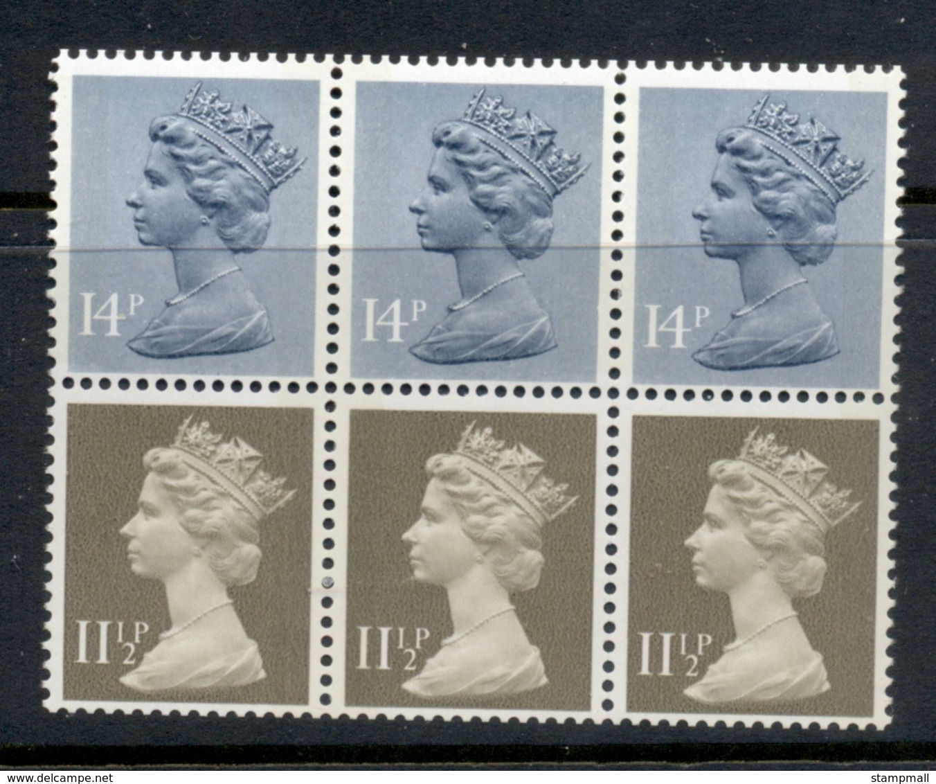 GB 1981 Machin 11.5px3 Drab BR, 14px3 Grey Blue 2B Booklet Pane MUH - Machins