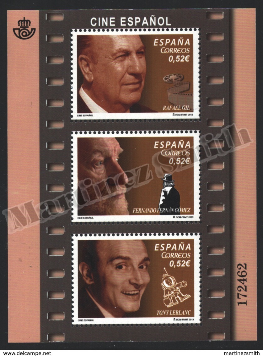 Spain - Espagne 2013 Yvert 4483-85, Spanish Cinema, Rafael Gil, F. Fernán Gómez, Tony Leblanc - Miniature Sheet - MNH - Nuevos