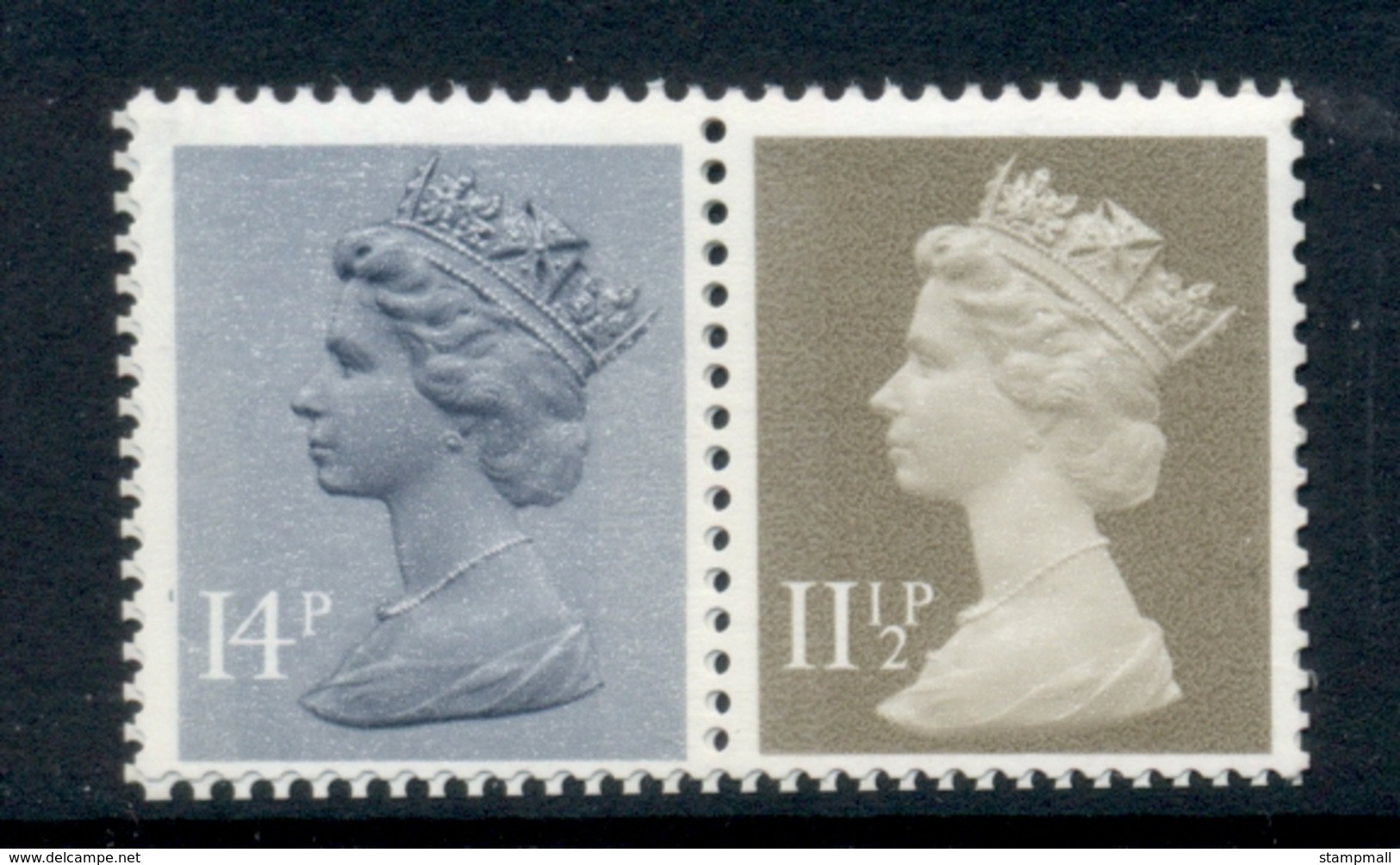 GB 1981 Machin 14p Grey Blue 2B, 11.5p Drab BL MUH - Machins