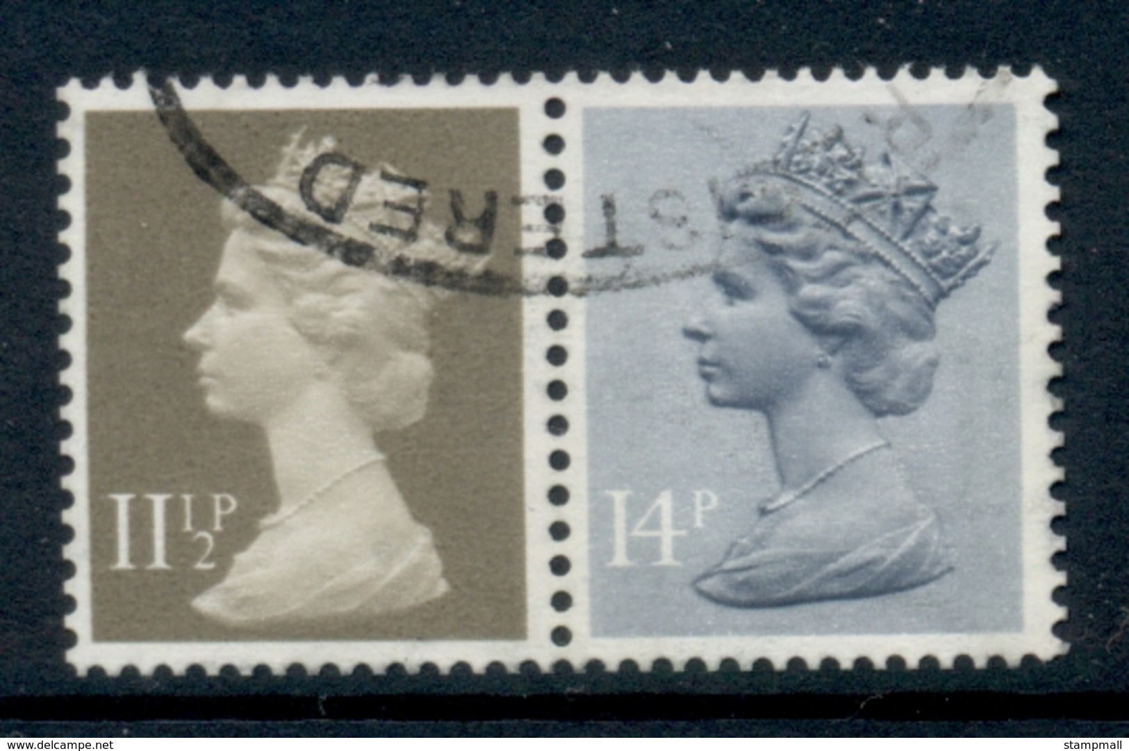 GB 1981 Machin 14p Grey Blue 2B, 11.5p Drab BR FU - Machins