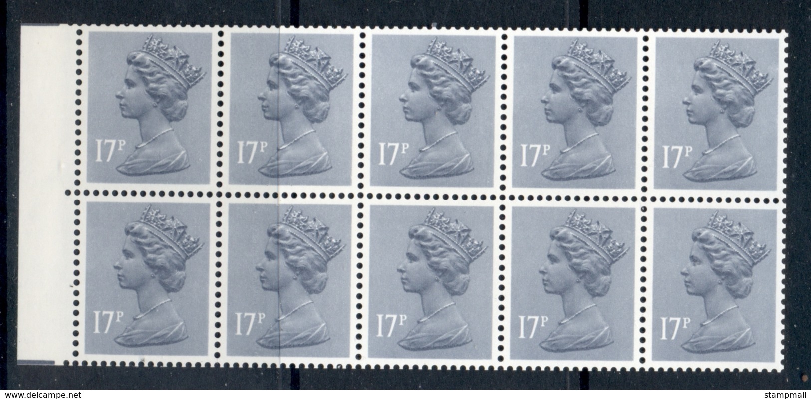 GB 1983 Machin 17p Grey-blue AOP D Underprint Booklet Pane MUH - Machins